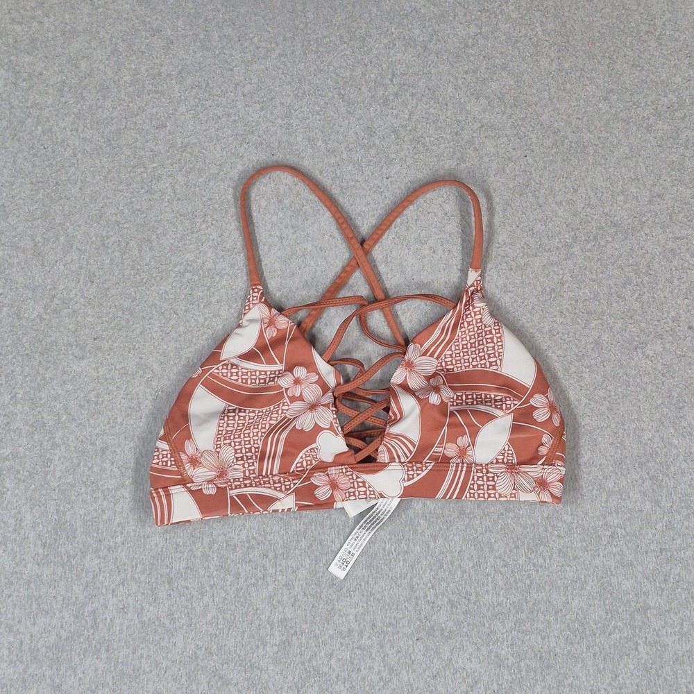 Victoria Sport Women Sports Bra Small Brown Floral Crossback Strappy Pullover - Picture 1 of 9